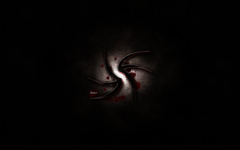Spiral Symbol with Blood Splatters
