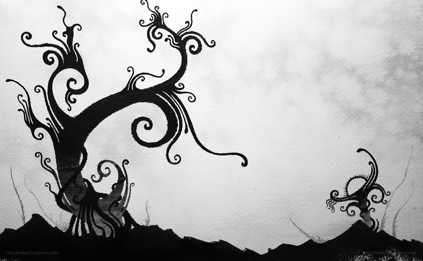 Spiral tree art illustration