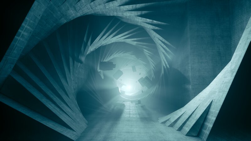 Spiral Tunnel Structure — Blue