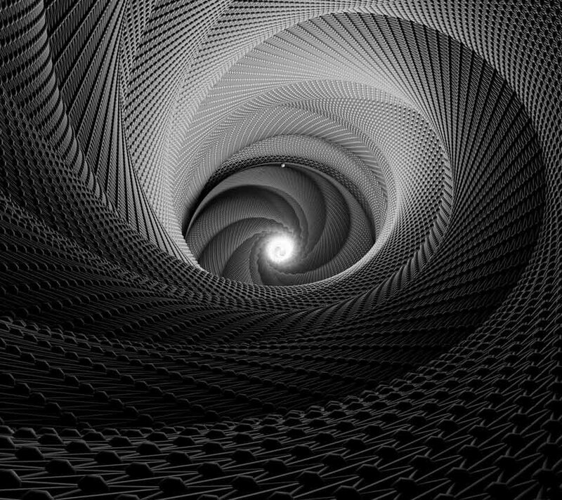 Spiral tunnel with light at center