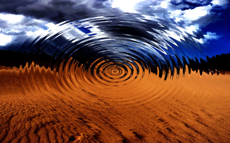 Spiral vortex of sky and sand