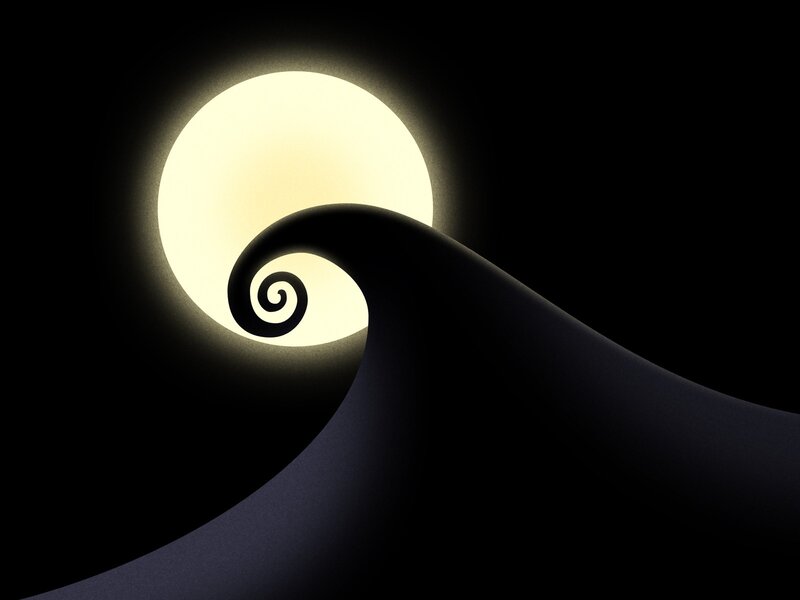 Spiral Wave with Moon