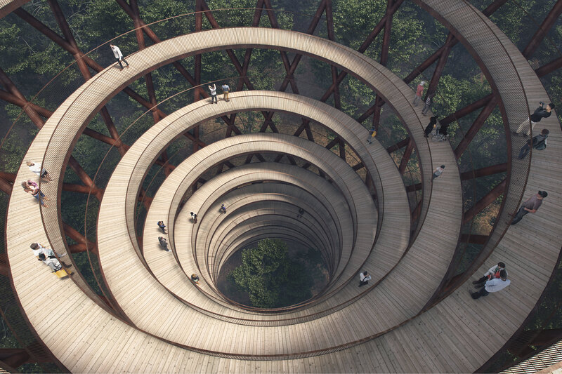 Spiral Wooden Walkway
