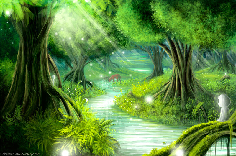 Spirit Figures in Forest