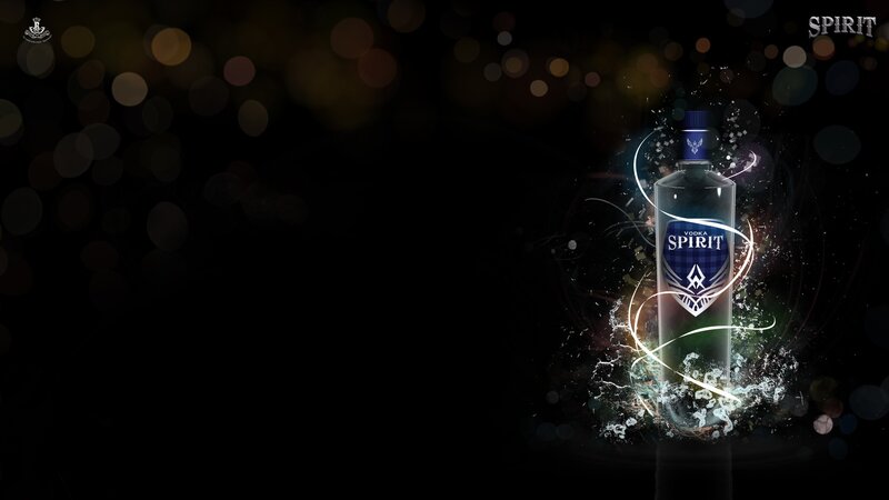 Spirit Vodka bottle with light effects