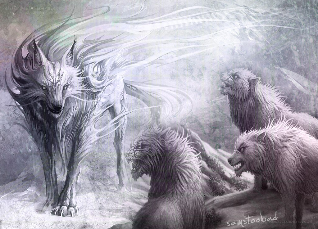 Spirit wolf and pack