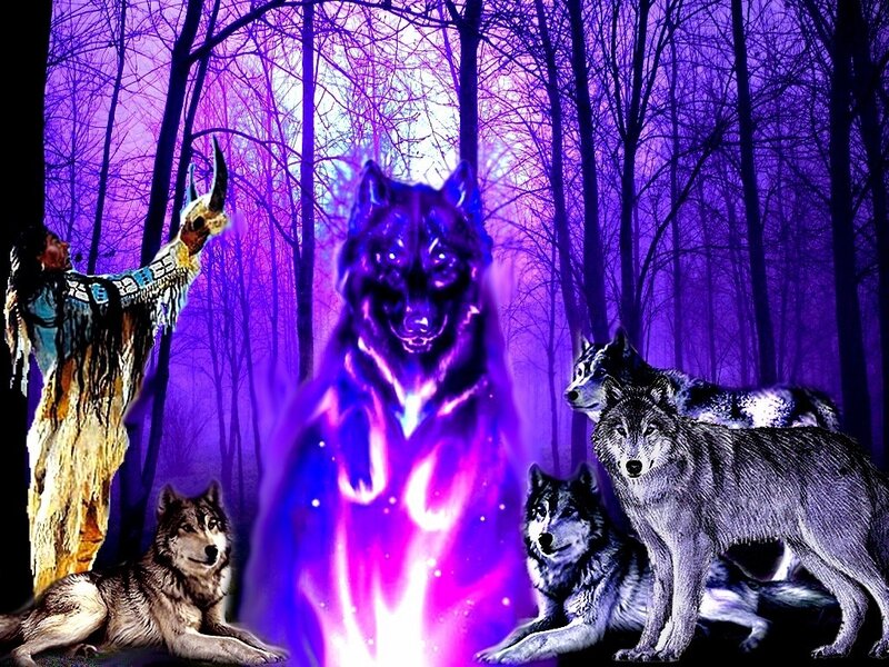 Spirit Wolf in Forest