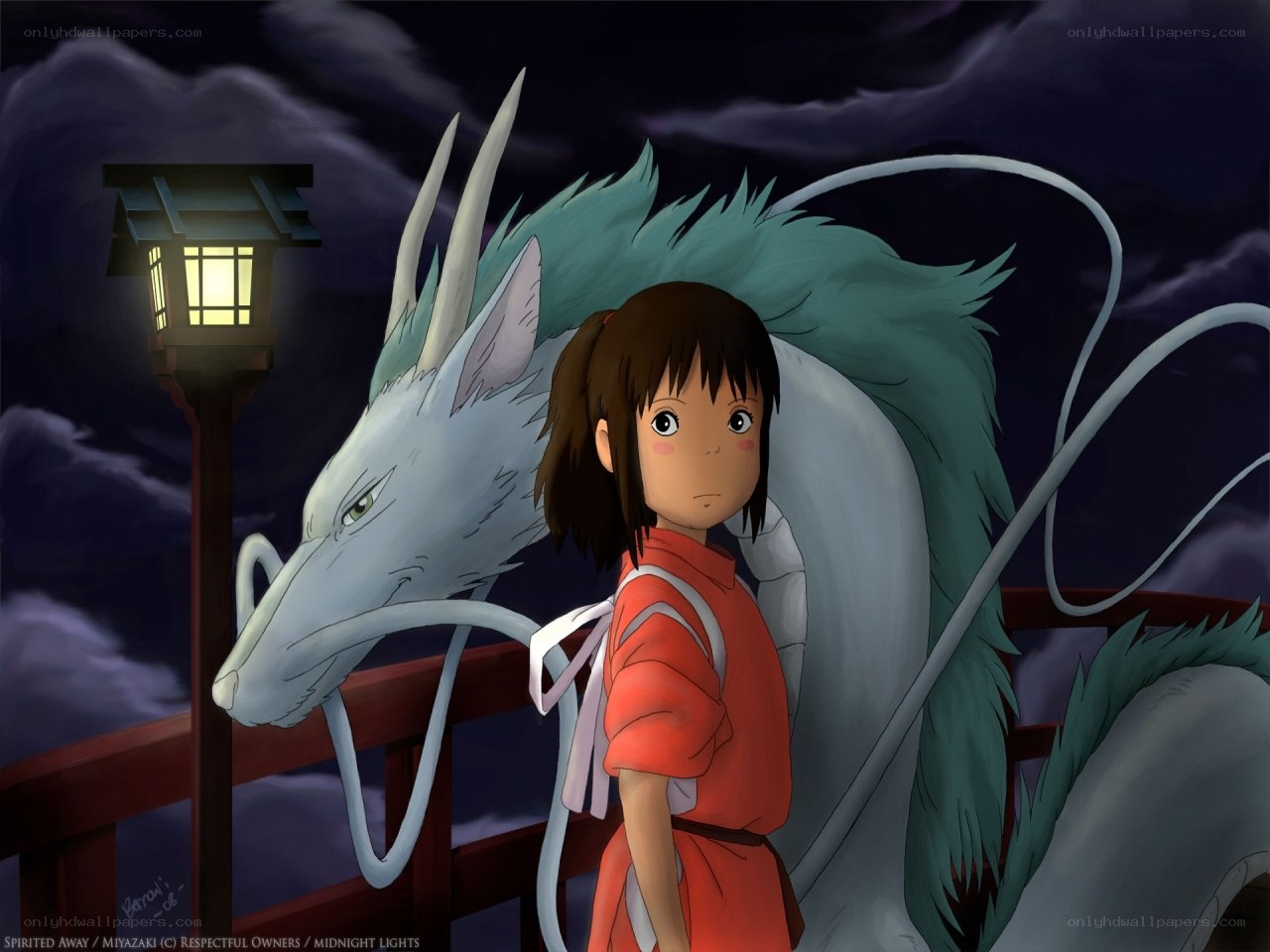 Spirited Away scene with Haku