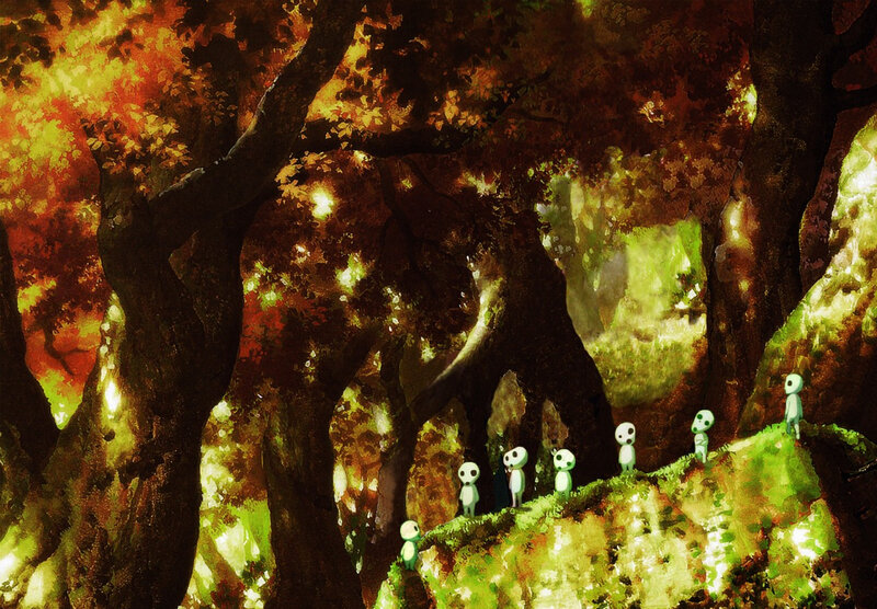 spirits in a sunlit forest