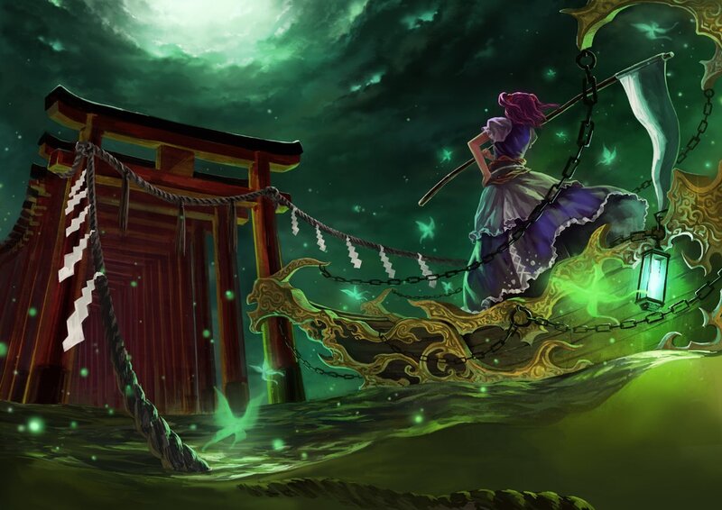 Spiritual boat journey at night