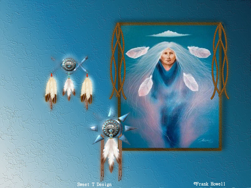 Spiritual Figure with Feathers
