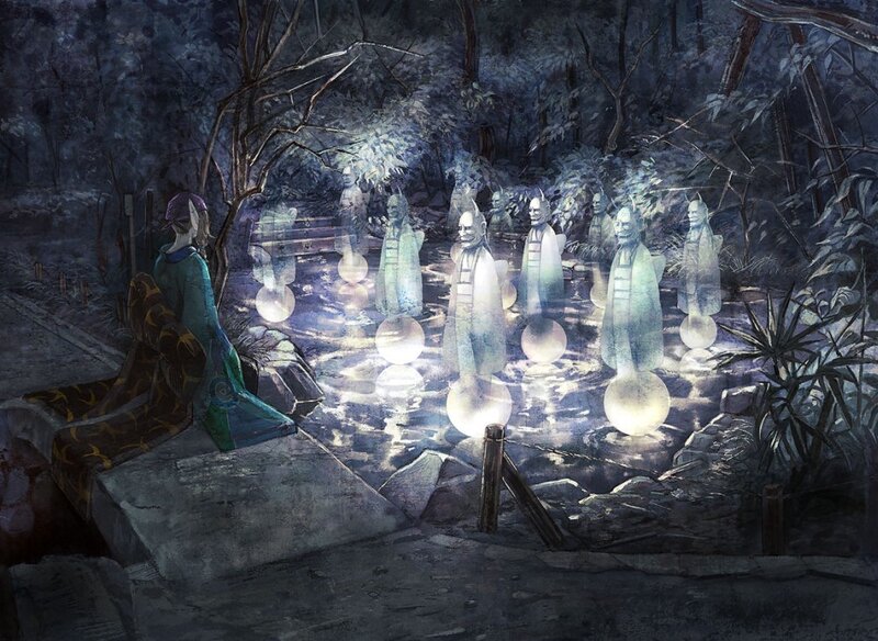 spiritual figures in a forest