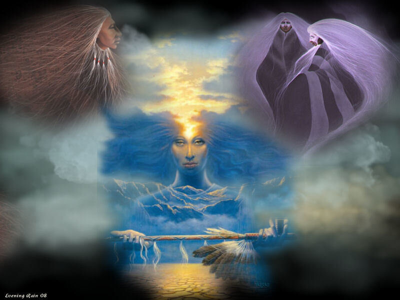 spiritual vision with feathered staff