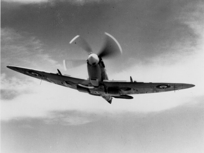 Spitfire Fighter Plane — Black, Dramatic, Photograph, Propeller