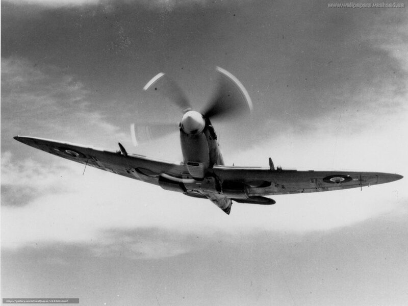 Spitfire Fighter Plane — Black, Dramatic