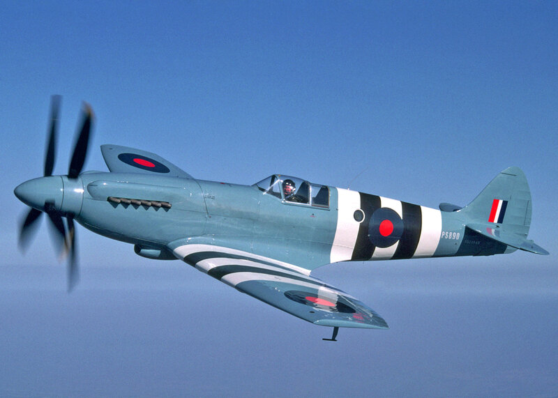 Spitfire Fighter Plane — Blue, Calm, Afternoon