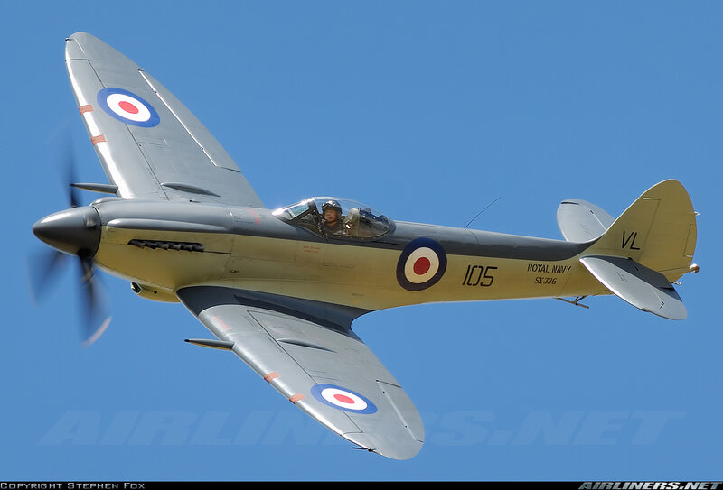 Spitfire Fighter Plane — Blue, Clear, Afternoon