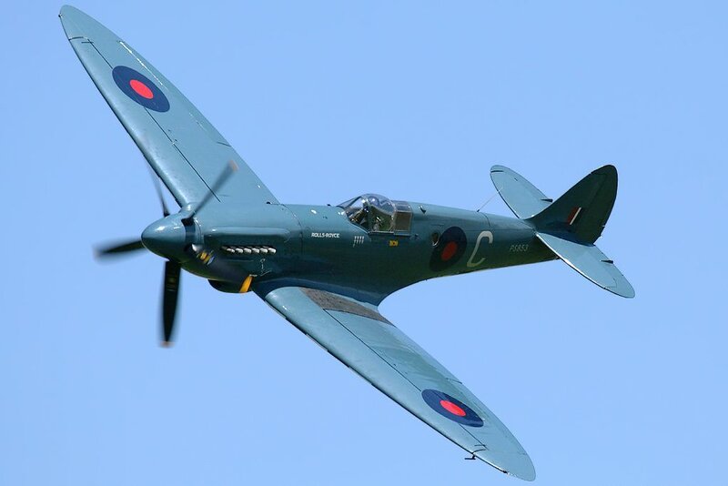 Spitfire Fighter Plane — Blue, Clear