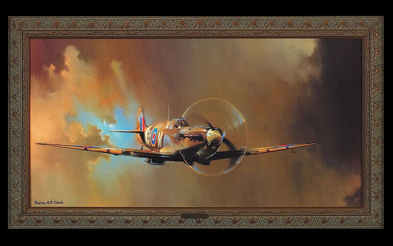 Spitfire Fighter Plane — Brown, Dramatic, Sunset
