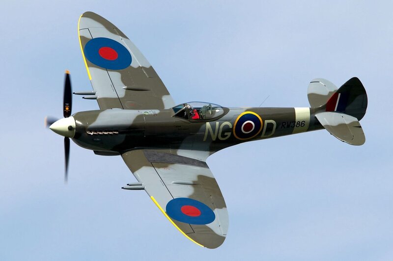 Spitfire Fighter Plane — Gray, Calm