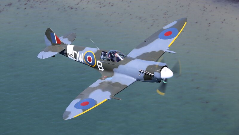 Spitfire Fighter Plane — Gray, Dynamic, 3d Render