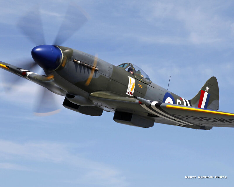Spitfire Fighter Plane — Gray, Dynamic, Afternoon, Photograph, Pilot