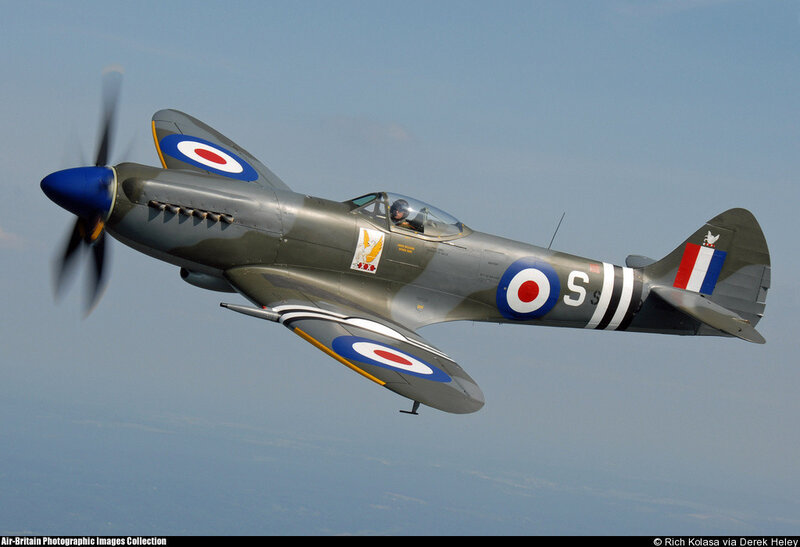 Spitfire Fighter Plane — Gray, Dynamic, Afternoon, Photograph, Propeller