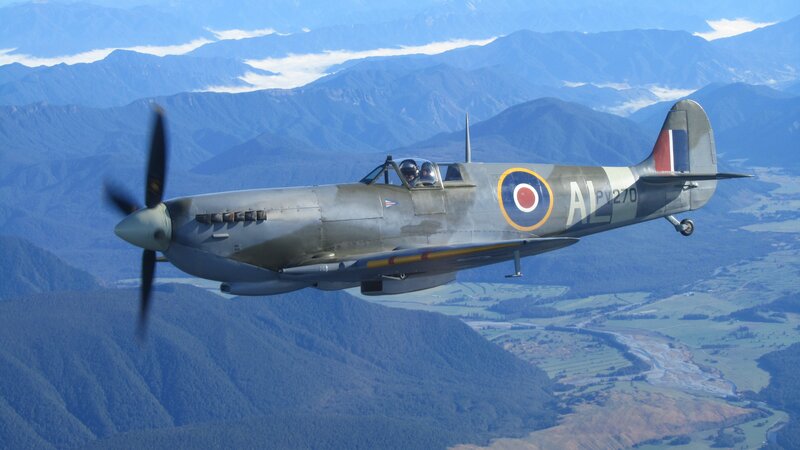 Spitfire Fighter Plane — Gray, Serene, Afternoon