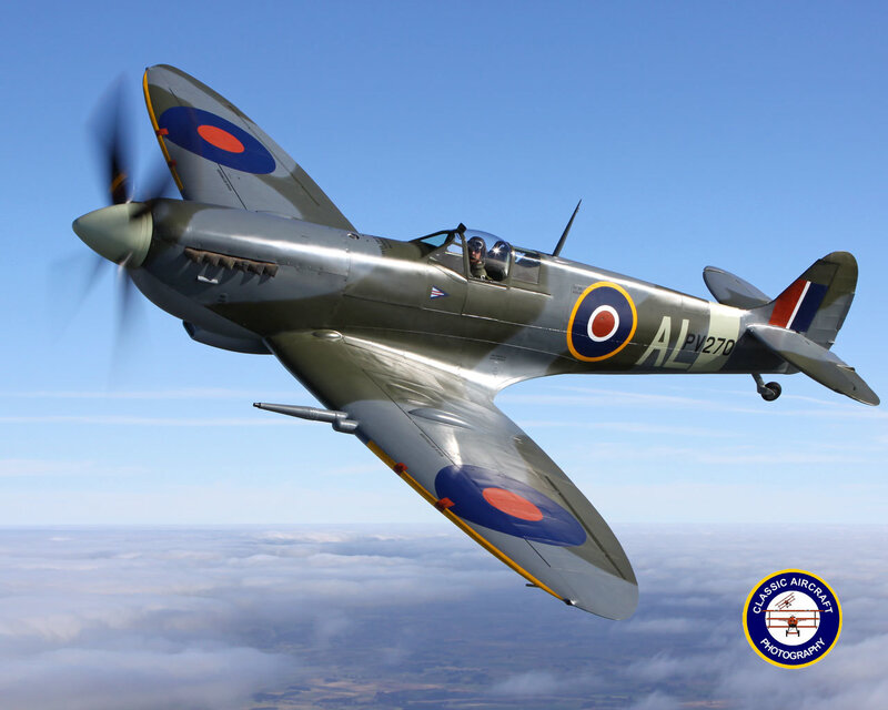 Spitfire Fighter Plane — Gray, Serene