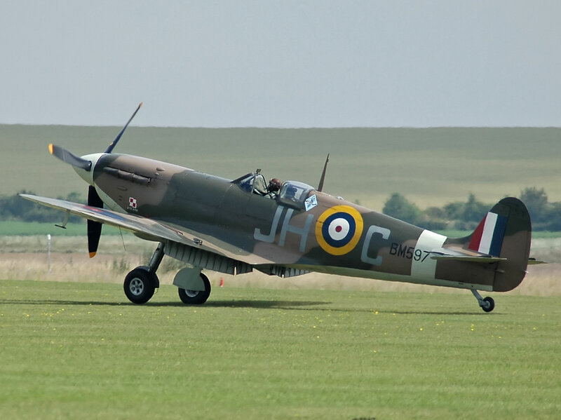 Spitfire Fighter Plane — Green, Calm, Afternoon