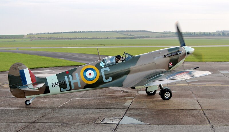 Spitfire Fighter Plane — Green, Calm, Morning