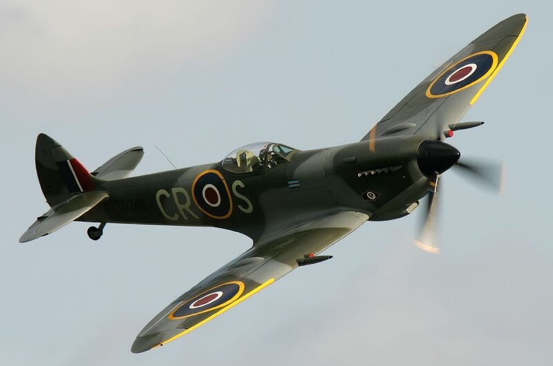 Spitfire Fighter Plane — Green, Dynamic, Afternoon, Photograph, Propeller, Cockpit