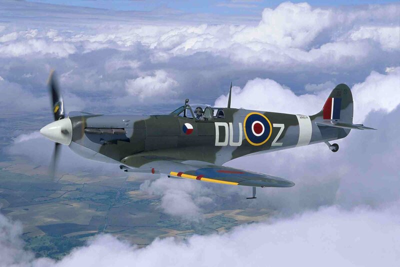 Spitfire Fighter Plane — Green, Serene, Afternoon, Photograph, Pilot