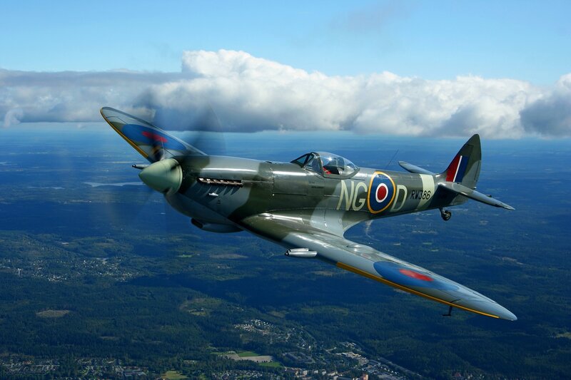 Spitfire Fighter Plane — Green, Serene