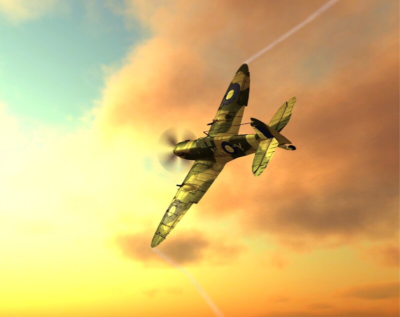 Spitfire Fighter Plane — Orange