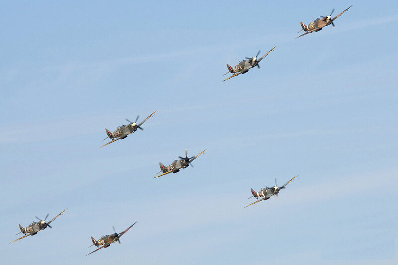 Spitfire Fighter Planes — Blue, Calm