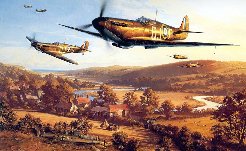 Spitfire Fighter Planes — Brown