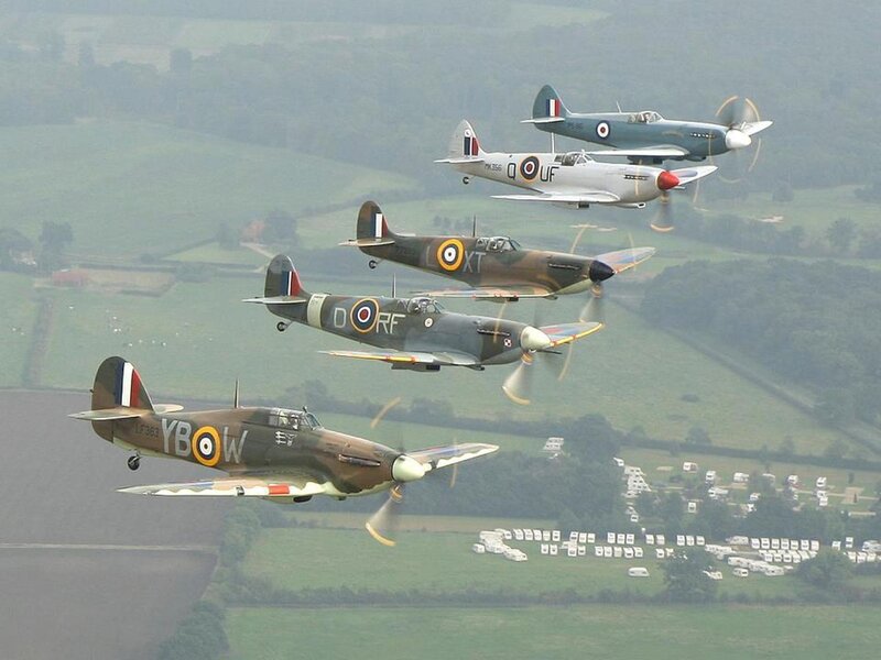 Spitfire Fighter Planes — Green, Calm