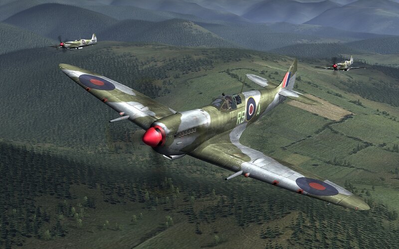 Spitfire Fighter Planes — Green, Dramatic