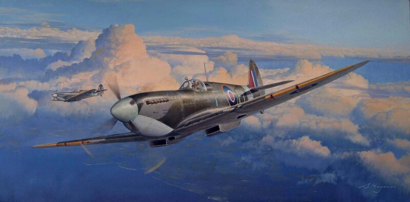 Spitfire fighters in flight