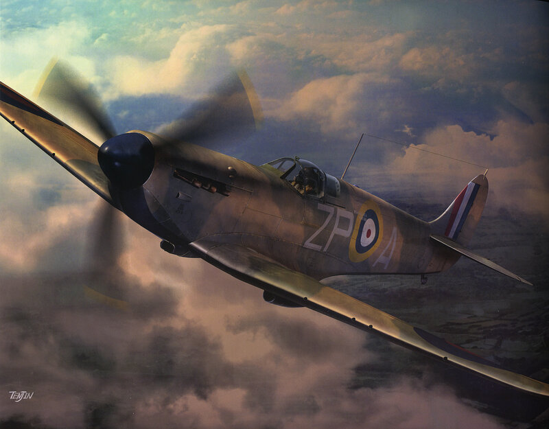 Spitfire in Clouds