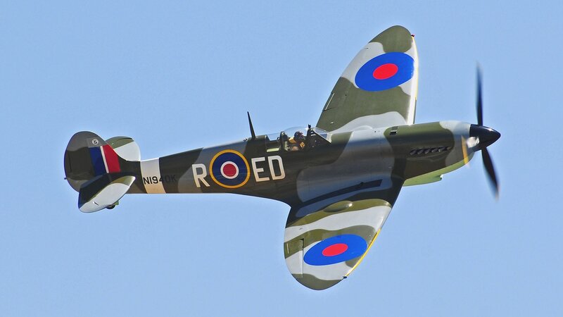 Spitfire in flight