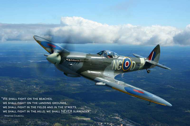Spitfire in flight