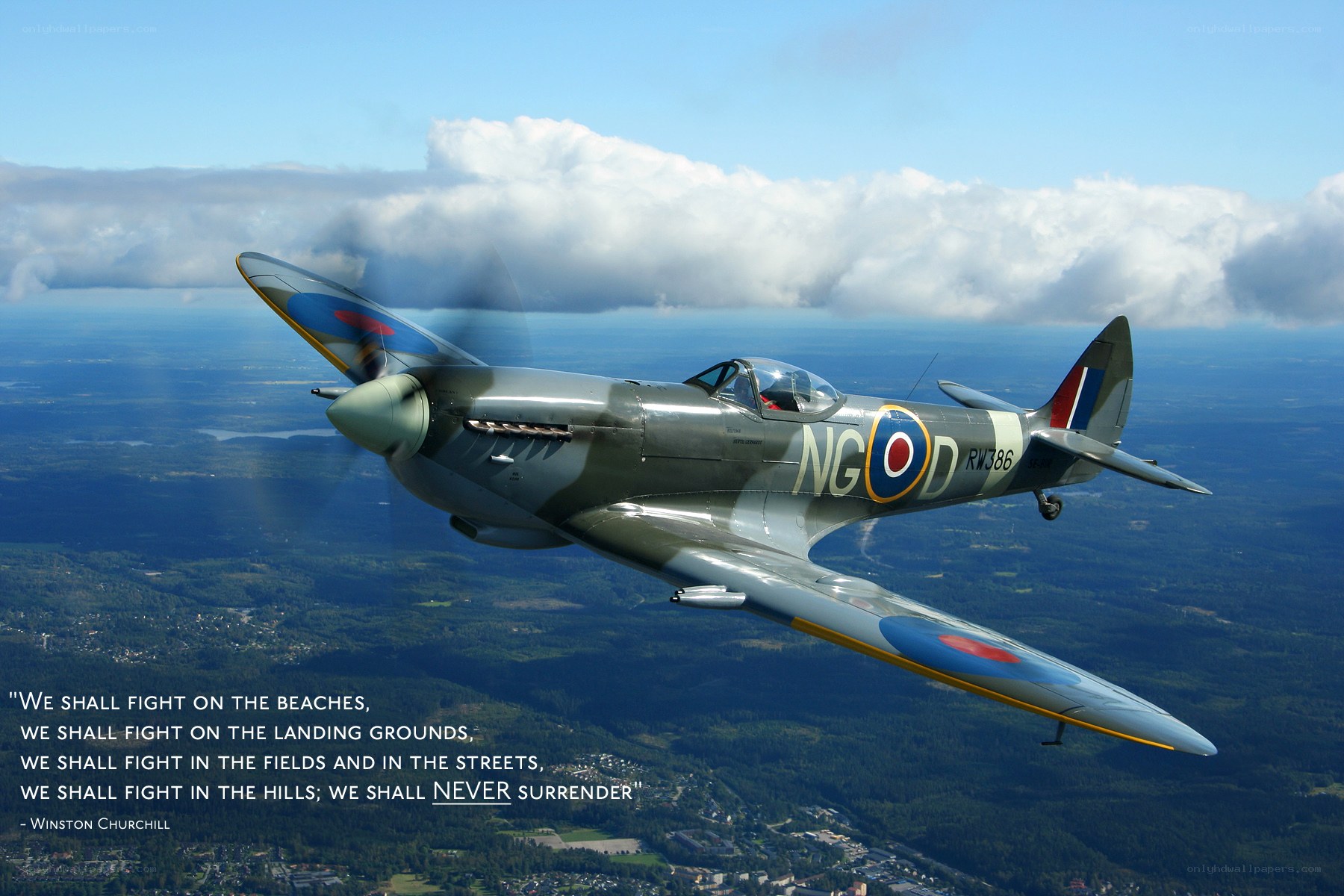 Spitfire in flight