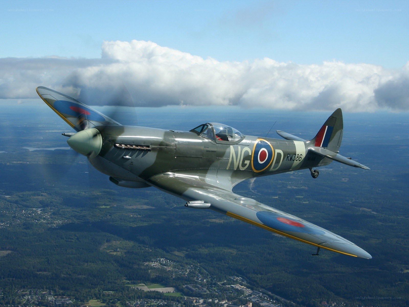 Spitfire in flight