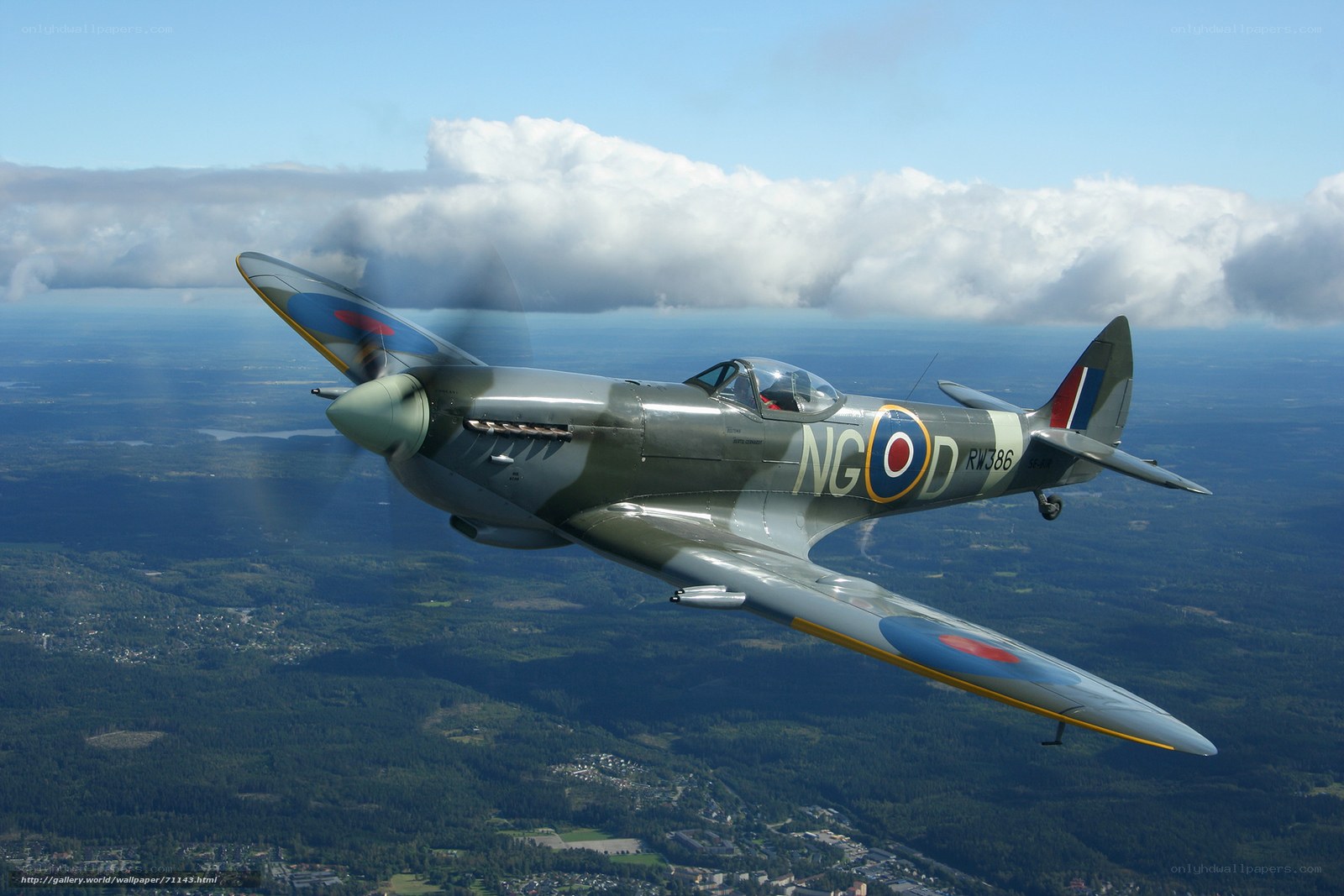 Spitfire in flight
