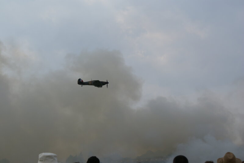 Spitfire in smoke