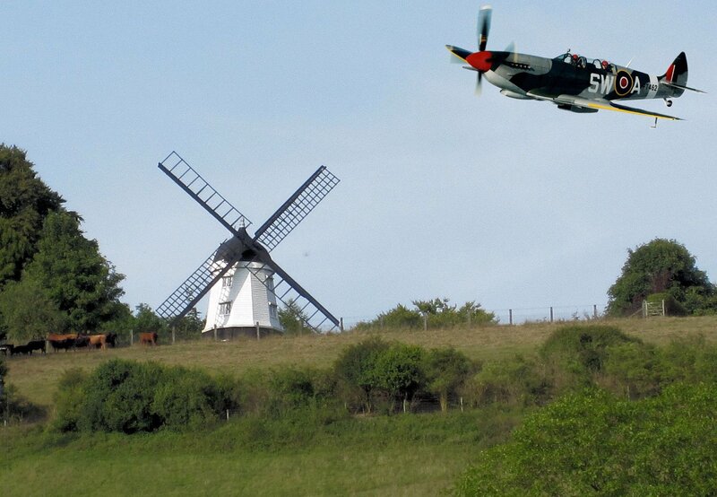 Spitfire Plane Flying — Green
