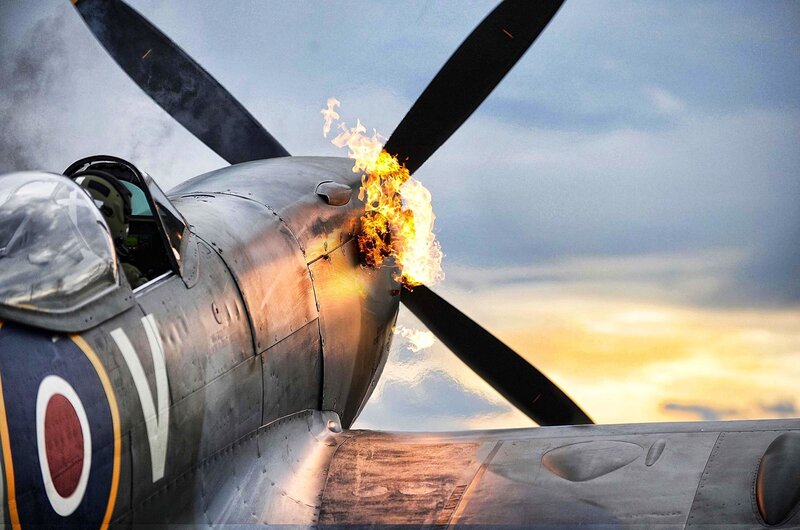 Spitfire Plane on Fire