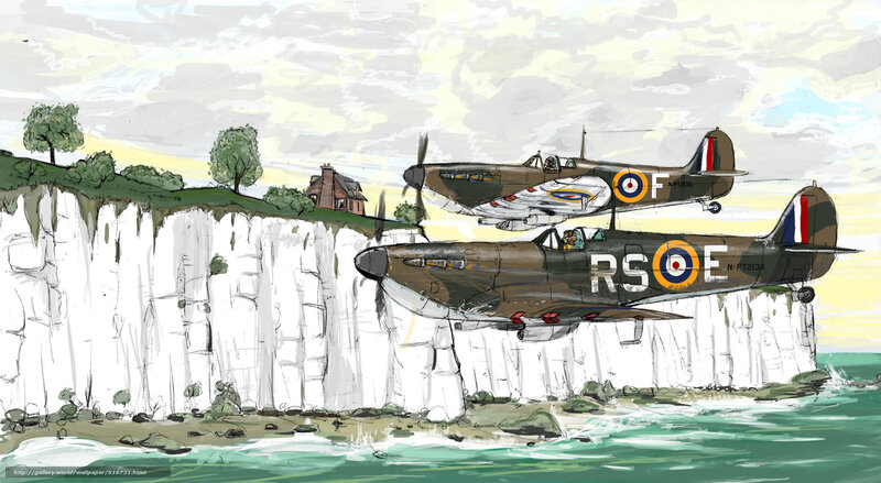 Spitfires over the cliffs